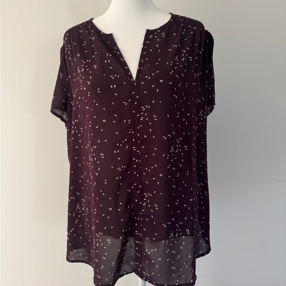 Monday Fun, Linnette Split Neck Smocked Blouse 1X - Picture 6 of 12
